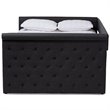 Allora Scrolled Arm Fabric Tufted Queen Daybed with Trundle in Gray
