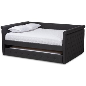 allora contemporary tufted queen daybed with trundle