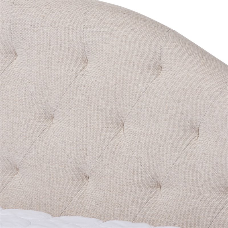 Allora Fabric Tufted Queen Daybed with Trundle in Light Beige