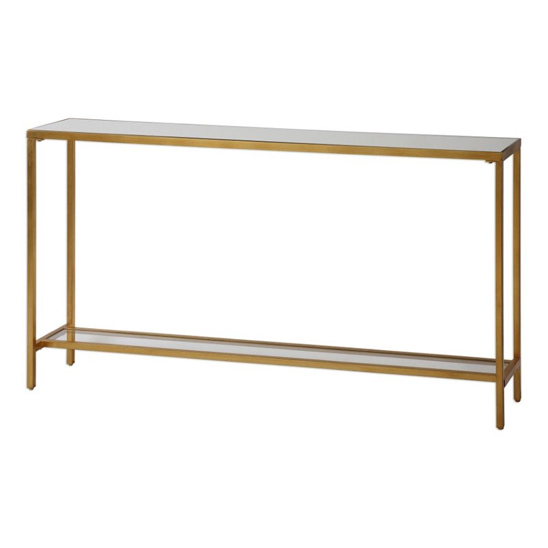 Allora Modern Metal Console Table in Gold