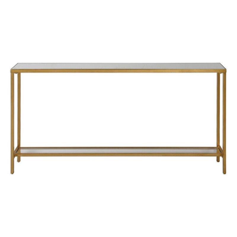Allora Modern Metal Console Table in Gold