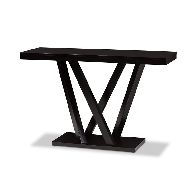 Allora Modern Wood Sofa Table in Cappuccino