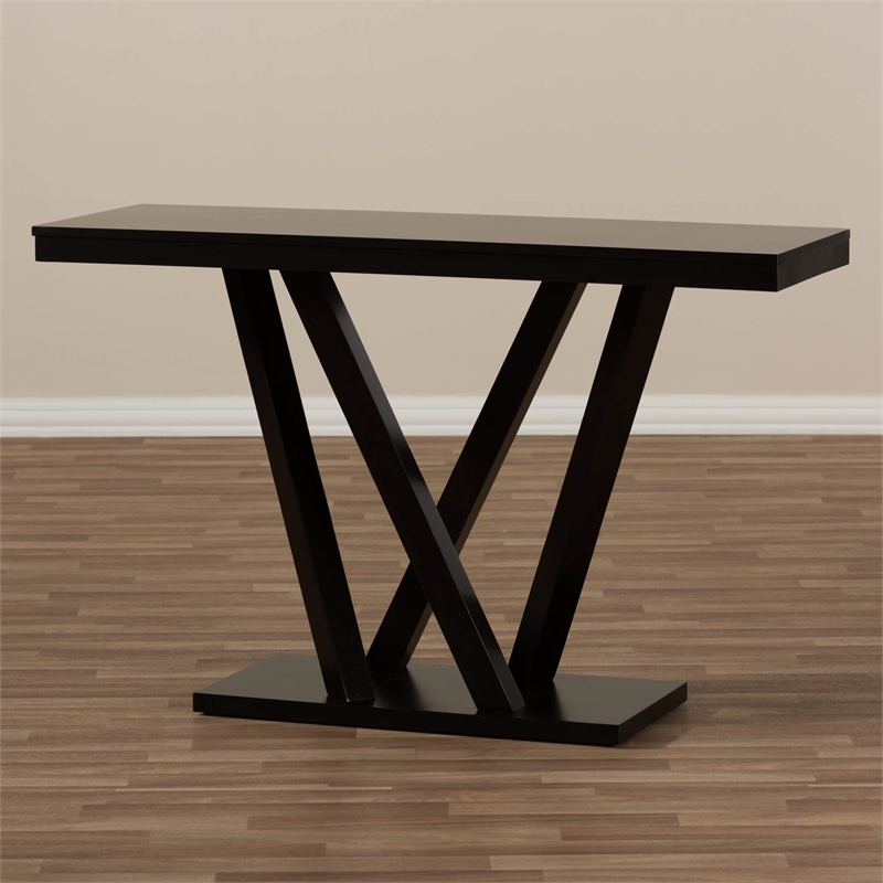 Allora Modern Wood Sofa Table in Cappuccino