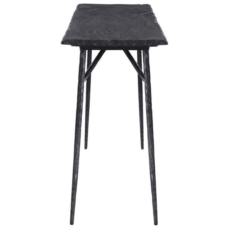 Allora Modern Slate Console Table in Aged Black
