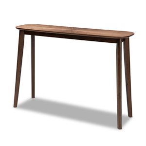 Allora Mid-Century Modern Walnut Wood Console Table