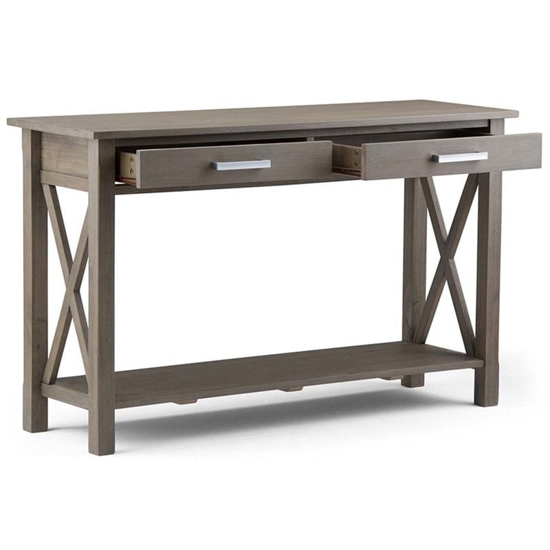 Allora Transitional Console Table in Farmhouse Gray Stain