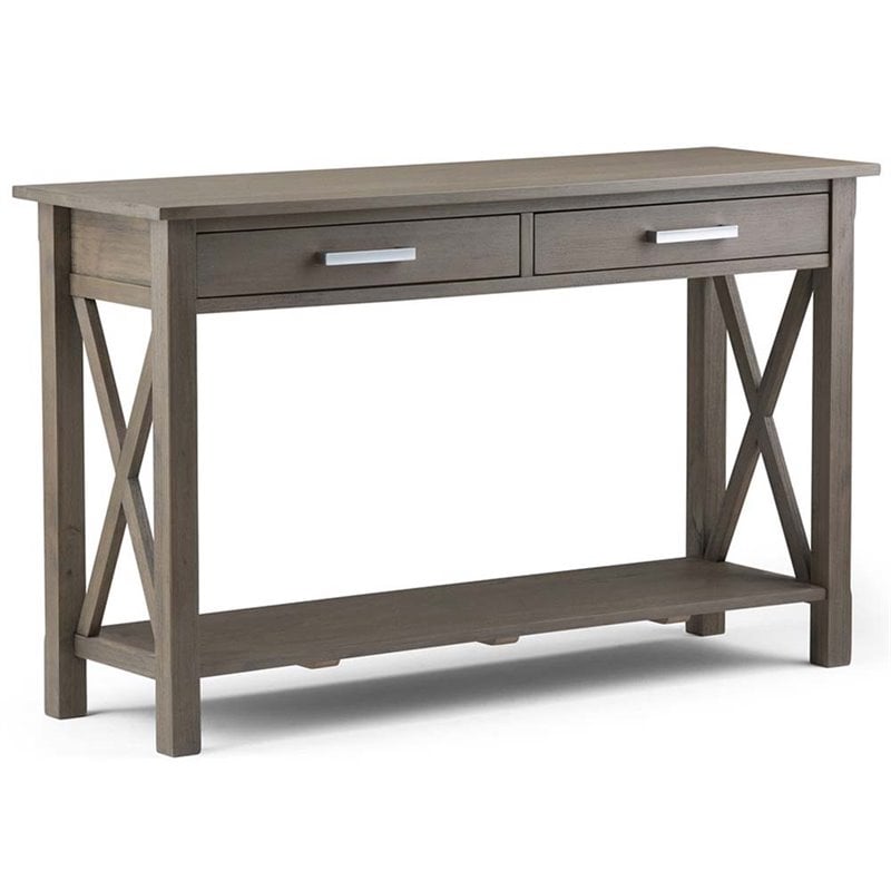 Allora Transitional Console Table in Farmhouse Gray Stain