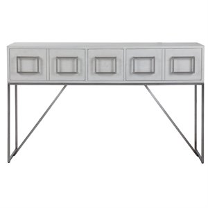 Allora Contemporary Console Table in Soft White Oak Vaneer