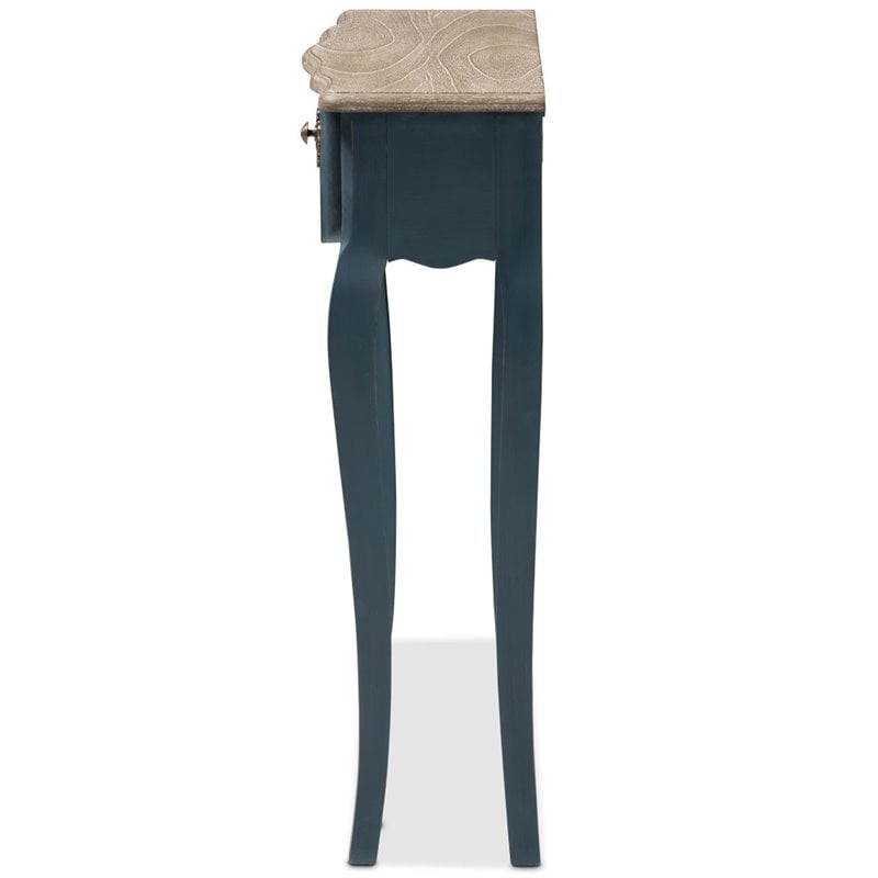 Allora Contemporary Console Table in Provincial Blue Spruce