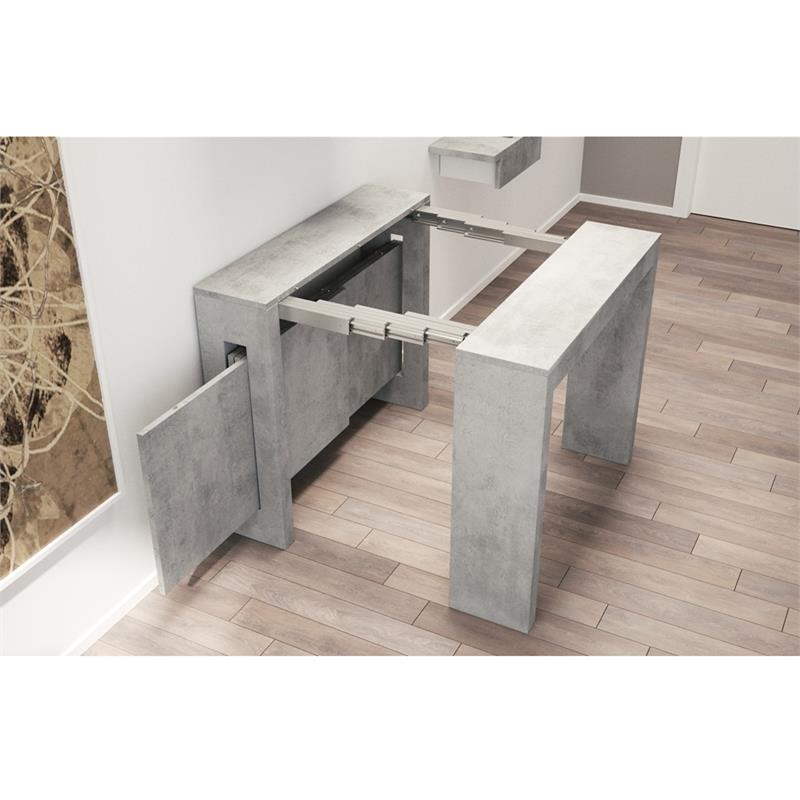 Allora Modern Wood Italian Extendable Console Table in Gray
