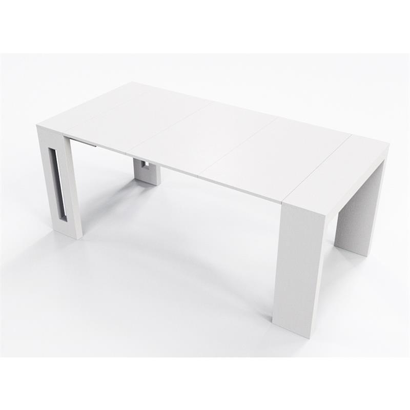 Allora Modern Wood Italian Extendable Console Table in White