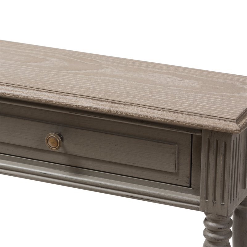 Allora Contemporary 1 Drawer Console Table in Weathered Brown