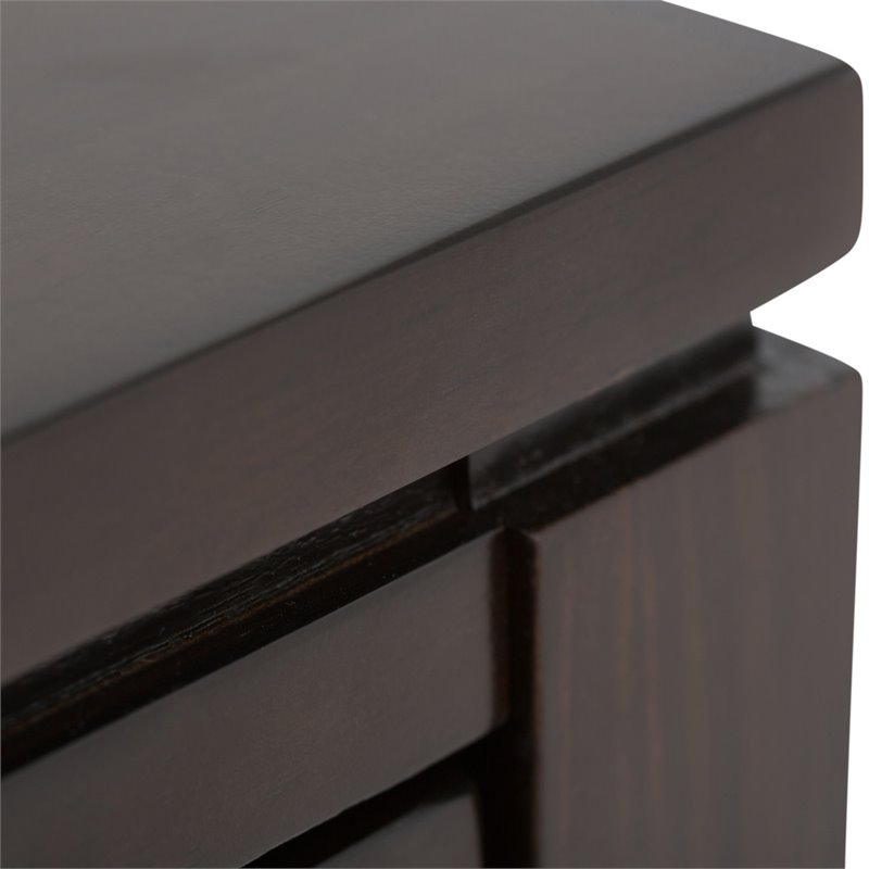 Allora Solid Wood Console Table with 2 Drawers Mahogany Brown