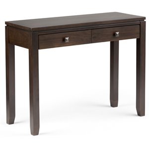 Allora Solid Wood Console Table with 2 Drawers Mahogany Brown