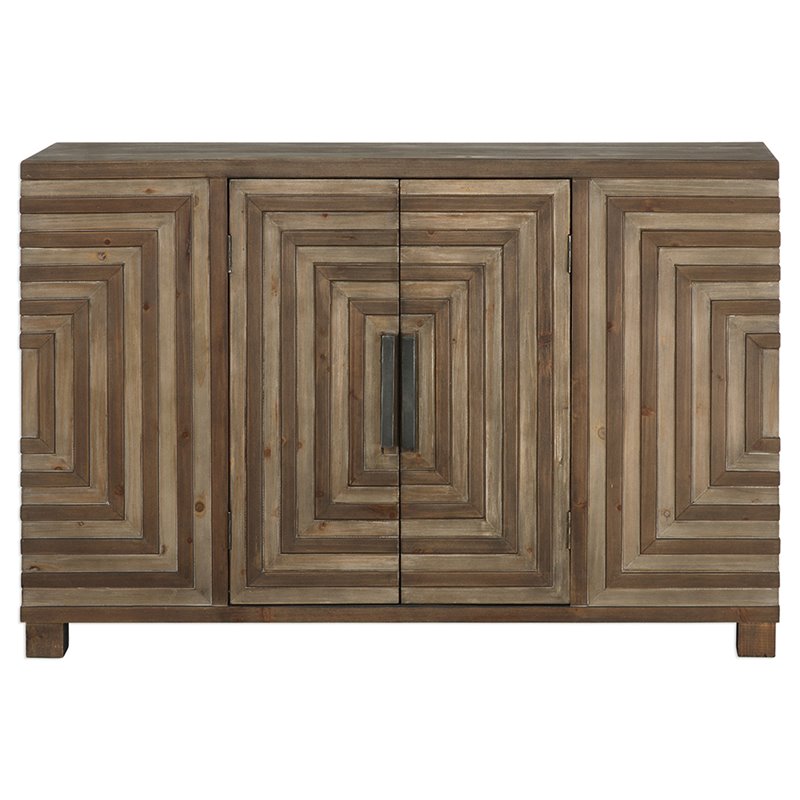 Allora Contemporary  Geometric Accent Console Table in Natural