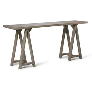 Allora Transitional Solid Wood Console Table in Distressed Gray