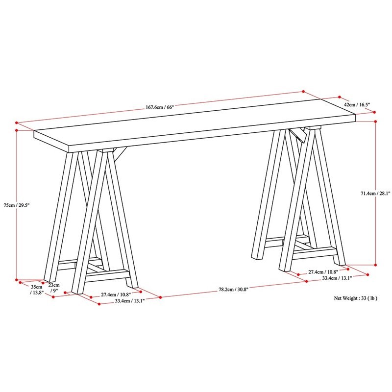Allora Transitional Solid Wood Console Table in Distressed Gray