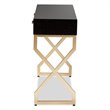 Allora Modern 2-Drawer Wood Console Table in Dark Brown and Gold