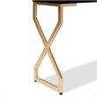 Allora Modern 2-Drawer Wood Console Table in Dark Brown and Gold