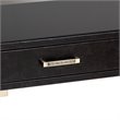 Allora Modern 2-Drawer Wood Console Table in Dark Brown and Gold