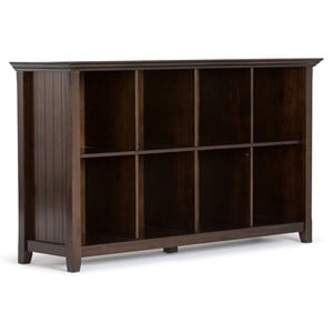 Allora Wood 57&quot Transitional 8 Cube Sofa Table in Brunette Brown