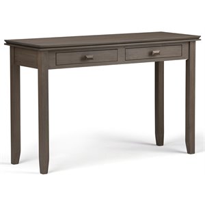 Allora Wood 46&quot Transitional Console Sofa Table in Farmhouse Gray