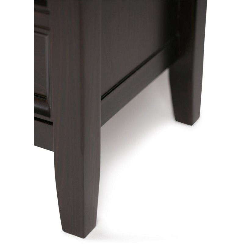 Allora Solid Wood Console Table with Storage Drawers Hickory Brown