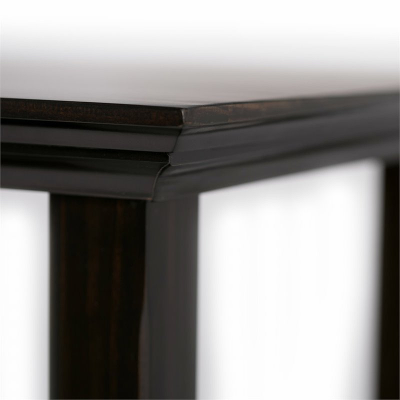 Allora Solid Wood Console Table with Storage Drawers Hickory Brown