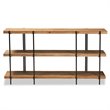 Allora Modern Brown Finished Wood and Black Finished Console Table