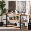 Allora Modern Brown Finished Wood and Black Finished Console Table