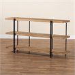 Allora Modern Brown Finished Wood and Black Finished Console Table
