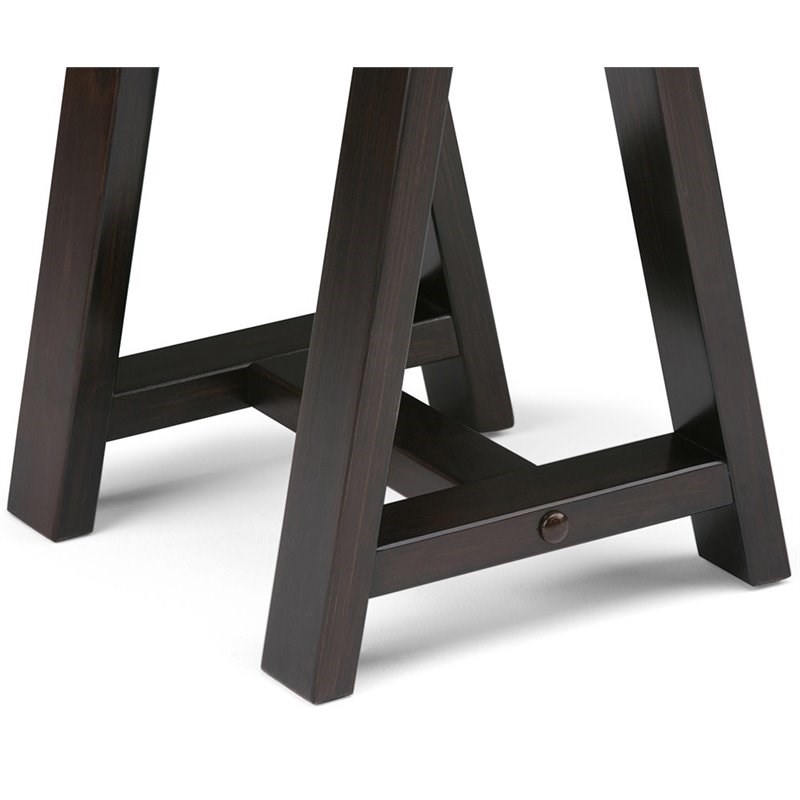 Allora Transitional Solid Wood Console Table in Dark Chestnut Brown