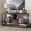 Allora Contemporary Console Table in Antique Black and Weathered Oak