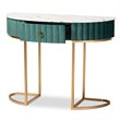 Allora Modern Gold Finish 1-Drawer Console Table with Faux Marble Tabletop