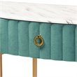 Allora Modern Gold Finish 1-Drawer Console Table with Faux Marble Tabletop