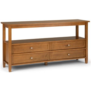 Allora Shaker Wood Transitional Console Sofa Table in Light Golden Brown