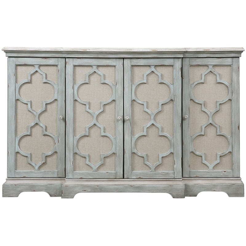 Allora Contemporary 4 Door Grey Cabinet in Weathered Grey