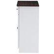 Allora Contemporary Wood Server in White and Dark Brown