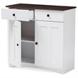 Allora Contemporary Wood Server in White and Dark Brown