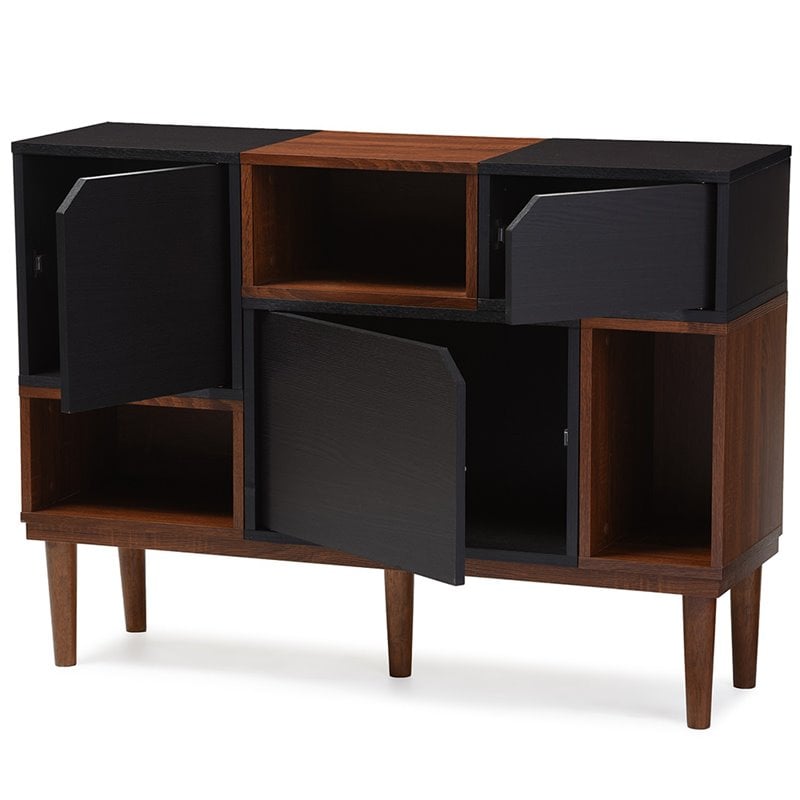 Allora Contemporary Wood Sideboard in Gray and Espresso