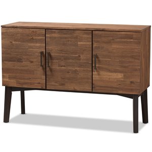 allora contemporary sideboard in caramel brown and dark brown