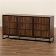 Allora Brown Finished Wood and Black Metal Dining Room Buffet