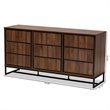 Allora Brown Finished Wood and Black Metal Dining Room Buffet