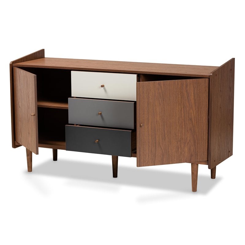 Allora Brown and Grey Finished Wood 2-Door Dining Room Buffet