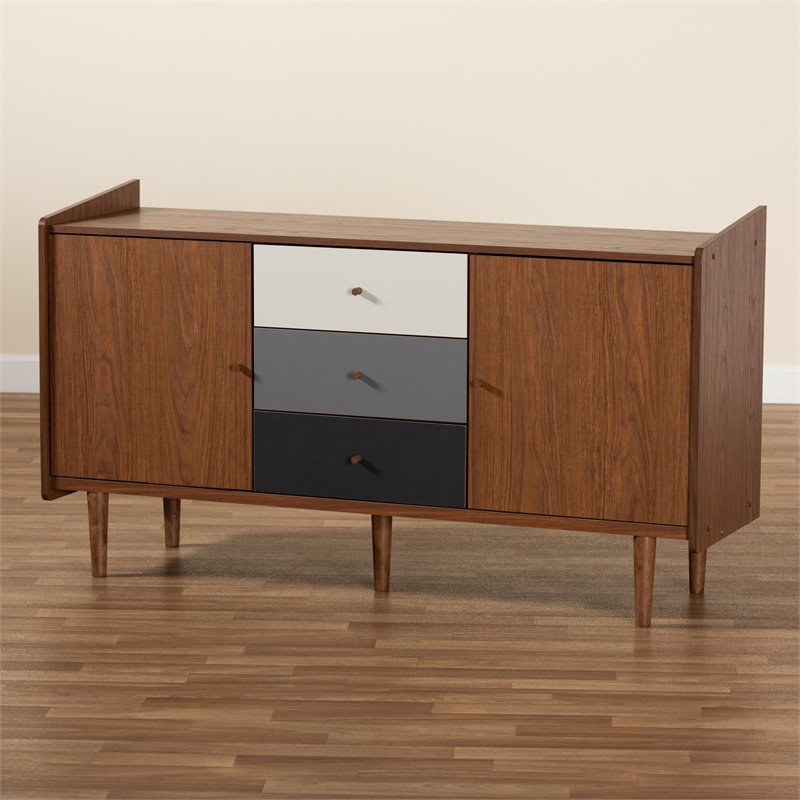 Allora Brown and Grey Finished Wood 2-Door Dining Room Buffet