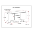Allora Contemporary Solid Acacia Wood Sideboard Buffet in Gray