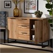 Allora Oak Finished Wood Black Metal 3-Drawer Sideboard Buffet