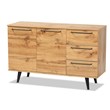 Allora Modern Oak Brown Finished Wood 3-Drawer Sideboard Buffet
