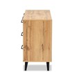 Allora Modern Oak Brown Finished Wood 3-Drawer Sideboard Buffet