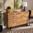Allora Modern Oak Brown Finished Wood 3-Drawer Sideboard Buffet